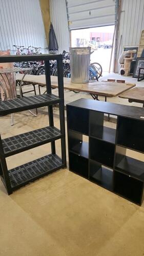 Plastic shelf 30"L 12"W 55"H, 35"L 12"W 35"H