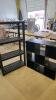 Plastic shelf 30"L 12"W 55"H, 35"L 12"W 35"H