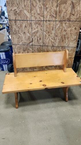 Pine bench 48"L 19"W 18"H