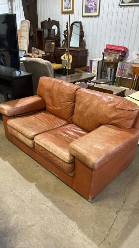 Leather loveseat 66"L