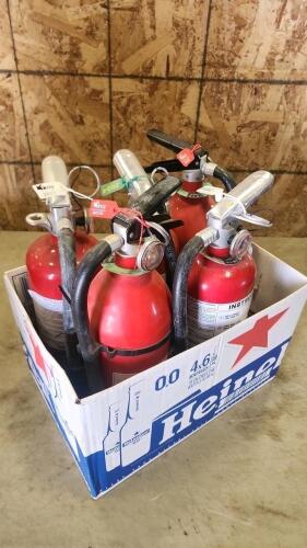 5 12" Charged fire extinguishers