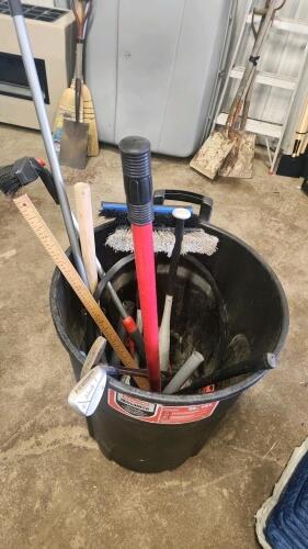 Snow brushes, baseball bat, etc