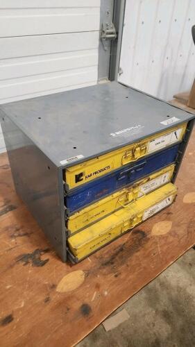 Hardware organizer cabinet w contents
