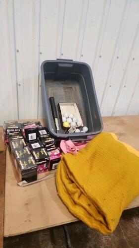 Vanity lightbulbs, blanket, etc