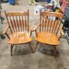 2 Solid wood captains chairs