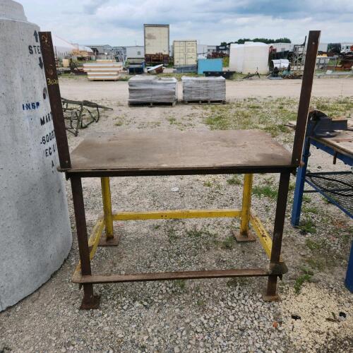 Heavy steel table 32"W 48"L 34"H