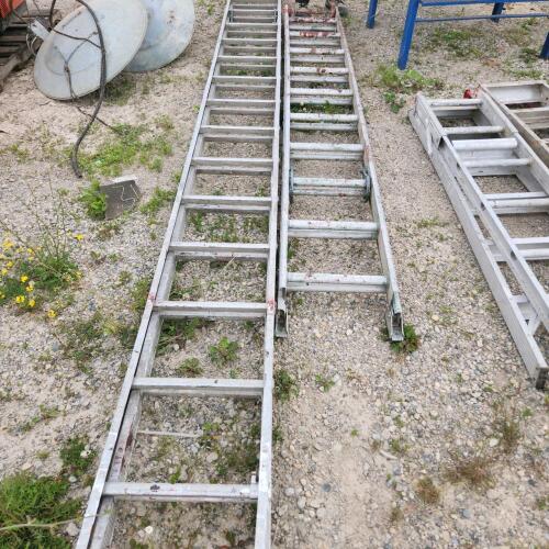 2 Ext ladders w slight bends