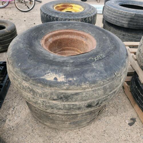 2- 16.5-16.1 weather checked flotation wheels