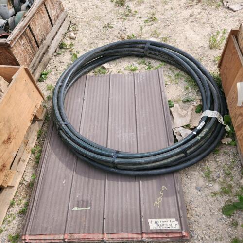 11- 4' pcs of steel, 75' 1" poly pipe