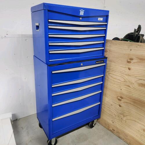 Mastercraft locking toolbox w keys 30"W 18"D 61"H