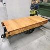 26"W 60"L Railroad cart coffee table