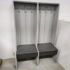 Plastic hall bench w hooks 45"W 18"D 64"H