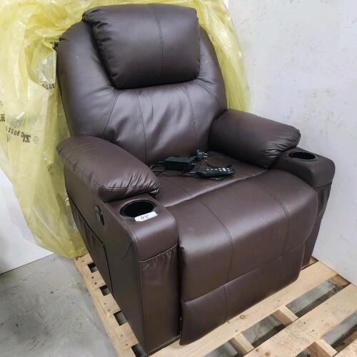 Leather heat massage electric recliner as new