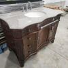 Vanity w stone top 46"W 25"D 35"H