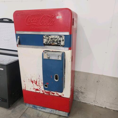 Vintage Coca-Cola cooler as is 32"W 19"D 65"H