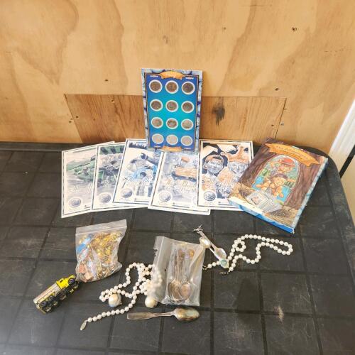 Millennium quarters, collector spoons, pins, etc.