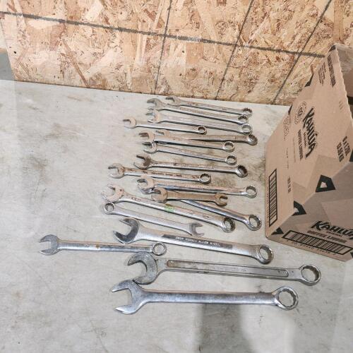 Assorted SAE & metric wrenches