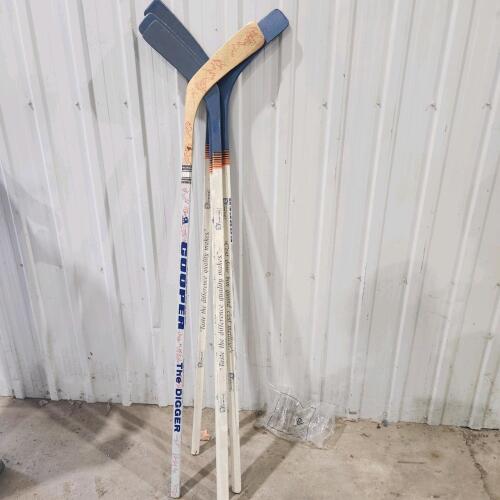 Autographed & schnieders hockey sticks