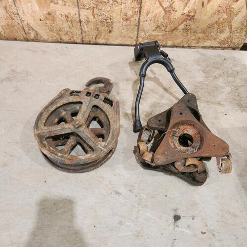 Vintage dollys, 8" pulley, etc.