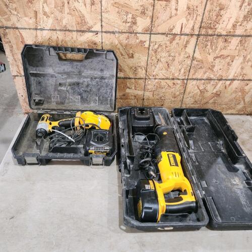 Dewalt 18v sawzall, impact w charger & battery