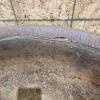 Cast iron planter w damage 26"L 15"W 9"H - 2