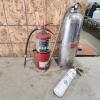 1 16" Charged fire extinguisher, 2 discharged