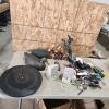 Various decor & computer speakers, household items