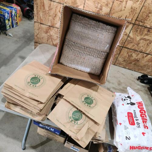 Sz 2 diapers & paper bags