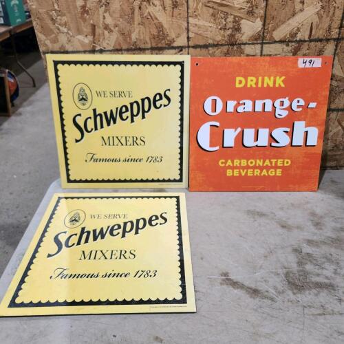 3 16" Plastic signs