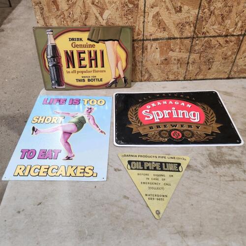 Various sized metal signs