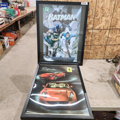 Batman & Ferrari framed pictures
