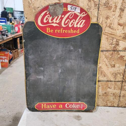 18"x26" Metal Coca-Cola chalk board