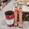 Metal barrel, christmas decor