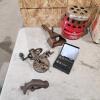 Apple peeler, door knocker, weights, etc.