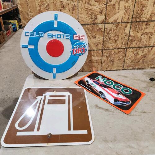Various sized metal signs