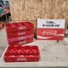 Plastic Coca-Cola trays & sign