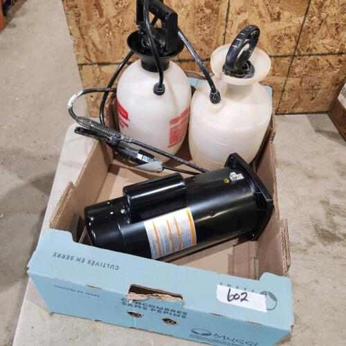Pool pump motor, weed sprayers