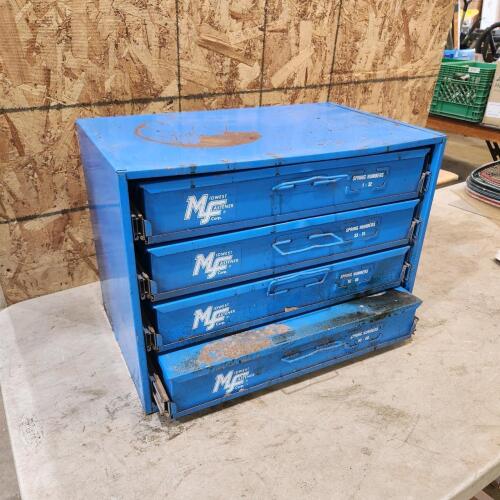 Metal storage drawers w various sized springs