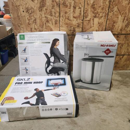Mini hoop, balance disc, waste container