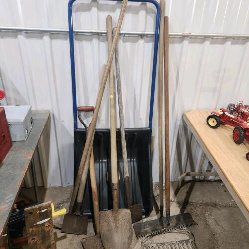 Snow scoop, rakes, shovels, etc.