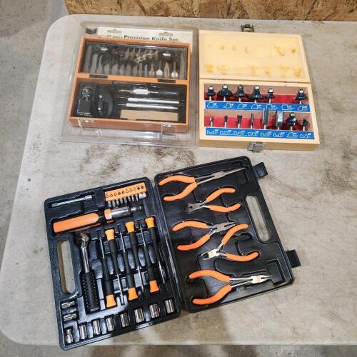 Router bits, precision knife set, etc.