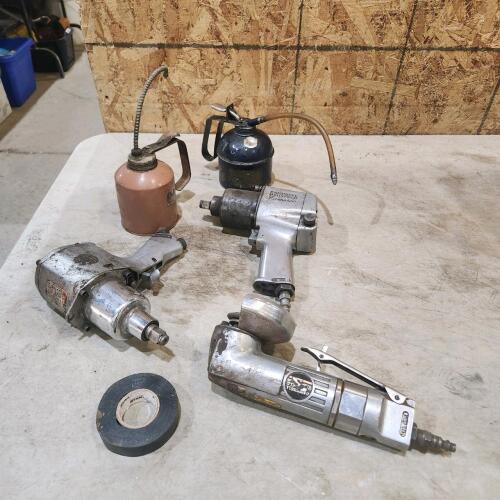 1/2" Air impacts, grinder, oil cans