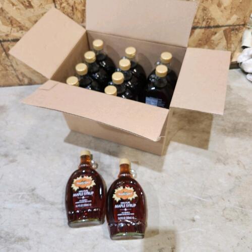 12 500ml glass jugs of maple syrup