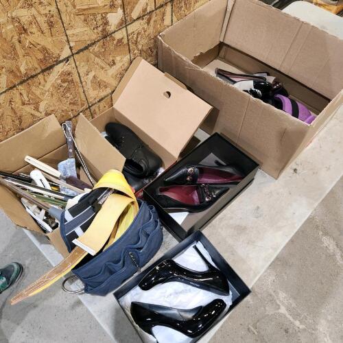 Various sized womens shoes, etc