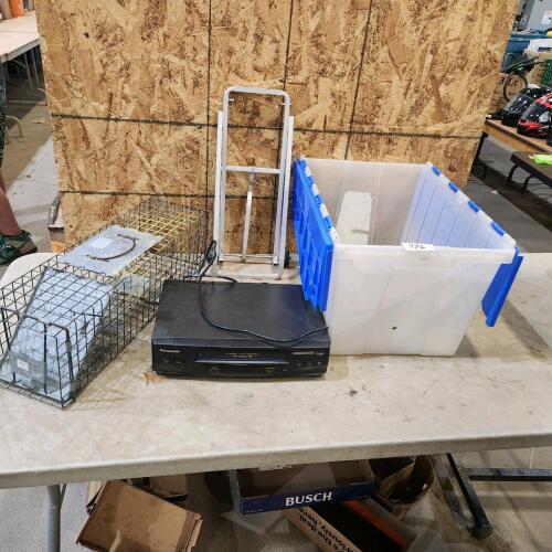 VCR, Squirrel trap, tub, etc