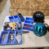 Stacking bins, bike helmets