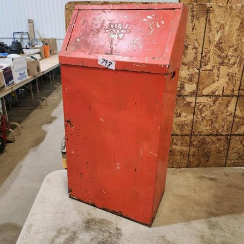 Metal garbage can 14"W 30"H