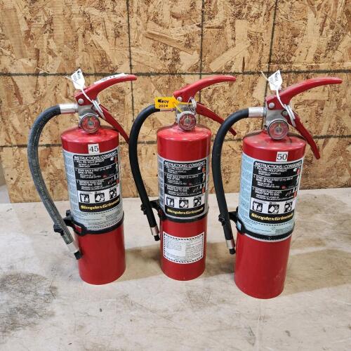 3 13" Charged fire extinguishers