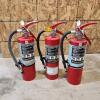 3 13" Charged fire extinguishers