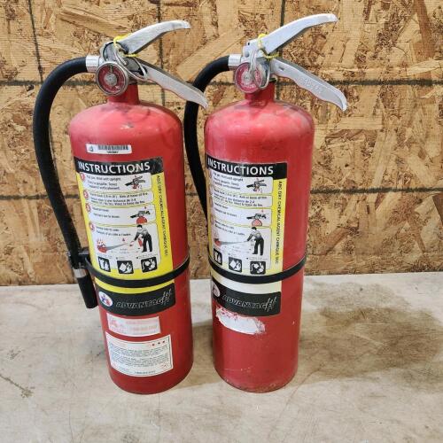 2 15" Charged fire extinguishers